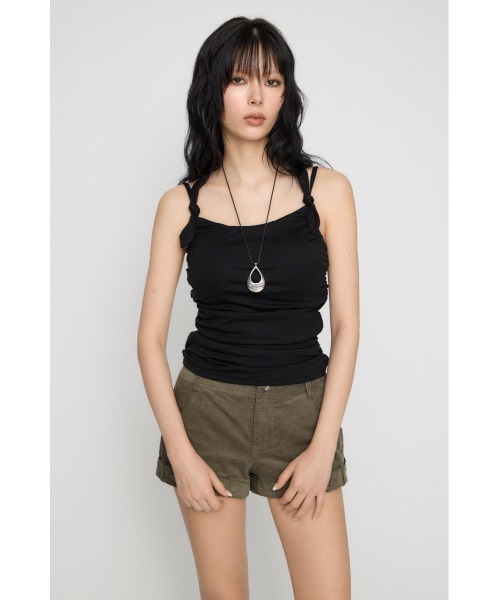 LAGUA GEM(ラグアジェム)の「ASYMMETRY SHIRRING キャミソール(キャミソール・レディース・グレー/ホワイト/ブラック・FREE)」の19枚目の写真