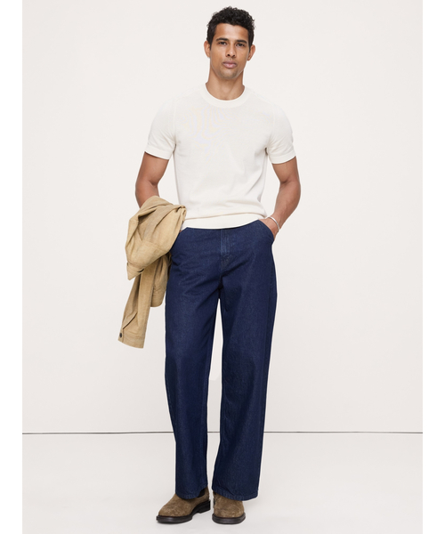 Banana Republic(バナナリパブリック)の「コットン ニット Tシャツ(ニット/セーター・メンズ・アイボリー/グリーン/ブラック・S/M/L/XL)」の1枚目の写真