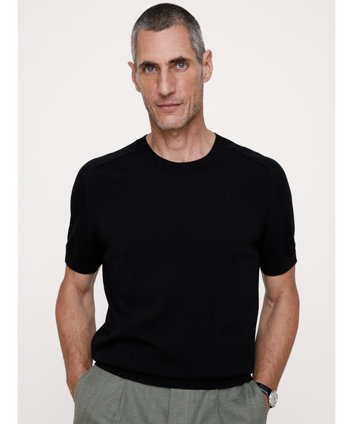 Banana Republic(バナナリパブリック)の「コットン ニット Tシャツ(ニット/セーター・メンズ・アイボリー/グリーン/ブラック・S/M/L/XL)」の2枚目の写真