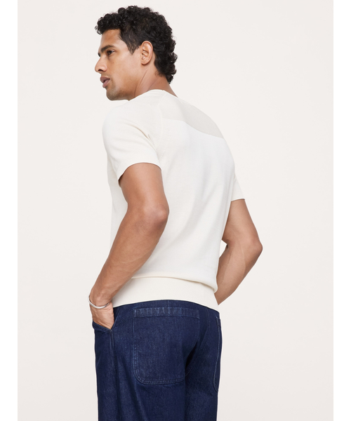 Banana Republic(バナナリパブリック)の「コットン ニット Tシャツ(ニット/セーター・メンズ・アイボリー/グリーン/ブラック・S/M/L/XL)」の4枚目の写真