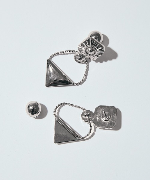 TOGA(トーガ)の「【TOGA PULLA/トーガプルラ】Triangle pierced earrings/トライアングルピアス(ピアス(両耳用)・レディース・シルバー/イエロー・FREE)」の6枚目の写真