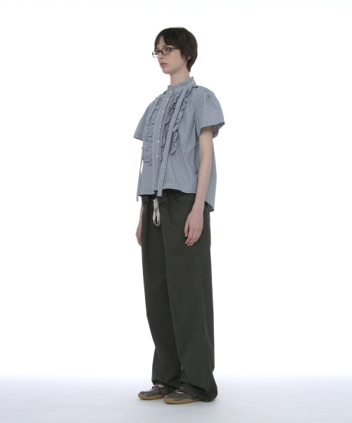 PARTIMENTO WOMEN（パルティメントウィメン）の「ウォッシュドドローストリングチノパンツ_カーキグリーン（その他パンツ・レディース・その他・SMALL/MEDIUM）」の4枚目の写真