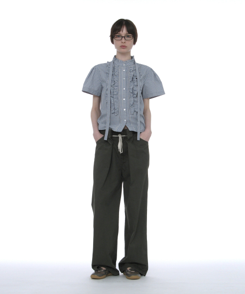 PARTIMENTO WOMEN（パルティメントウィメン）の「ウォッシュドドローストリングチノパンツ_カーキグリーン（その他パンツ・レディース・その他・SMALL/MEDIUM）」の6枚目の写真
