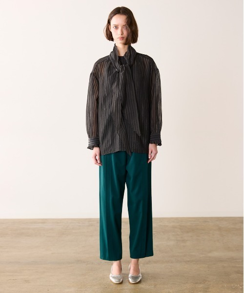 Marilyn Moon(マリリンムーン)の「sheer velour 2way tie shirt(シャツ/ブラウス・レディース・ブラック/グレー/グリーン・FREE)」の10枚目の写真