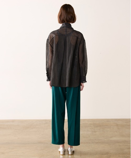 Marilyn Moon(マリリンムーン)の「sheer velour 2way tie shirt(シャツ/ブラウス・レディース・ブラック/グレー/グリーン・FREE)」の13枚目の写真