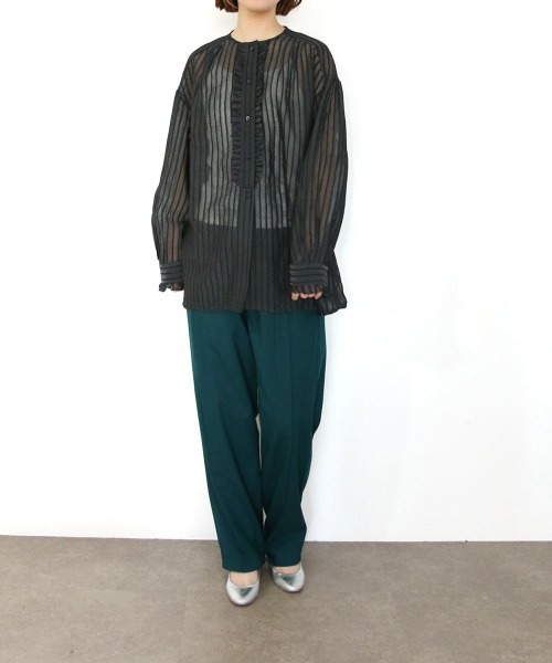 Marilyn Moon(マリリンムーン)の「sheer velour 2way tie shirt(シャツ/ブラウス・レディース・ブラック/グレー/グリーン・FREE)」の17枚目の写真
