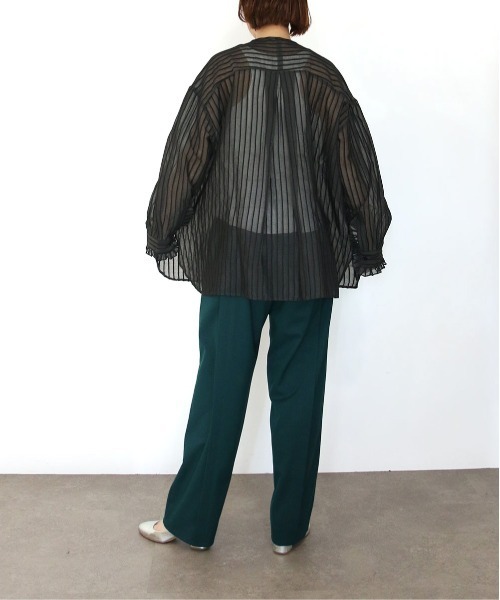 Marilyn Moon(マリリンムーン)の「sheer velour 2way tie shirt(シャツ/ブラウス・レディース・ブラック/グレー/グリーン・FREE)」の18枚目の写真