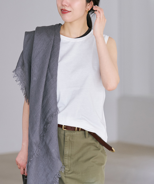 plage(プラージュ)の「Basic sleeveless T(Tシャツ/カットソー・レディース・ホワイト/ブラウン/ベージュ・FREE)」の10枚目の写真