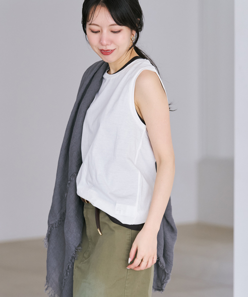 plage(プラージュ)の「Basic sleeveless T(Tシャツ/カットソー・レディース・ホワイト/ブラウン/ベージュ・FREE)」の12枚目の写真