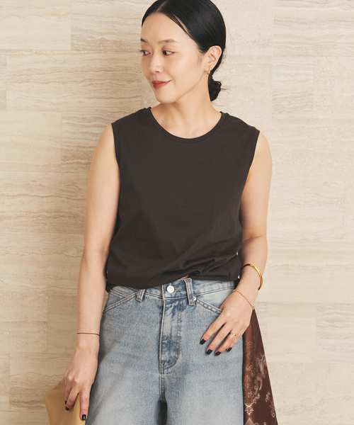 plage(プラージュ)の「Basic sleeveless T(Tシャツ/カットソー・レディース・ホワイト/ブラウン/ベージュ・FREE)」の17枚目の写真