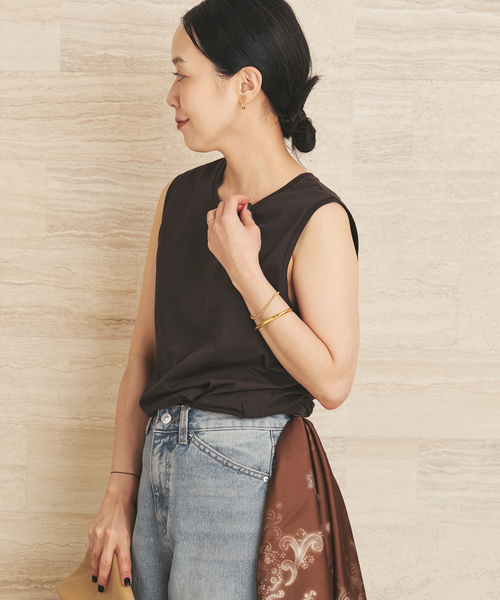 plage(プラージュ)の「Basic sleeveless T(Tシャツ/カットソー・レディース・ホワイト/ブラウン/ベージュ・FREE)」の18枚目の写真