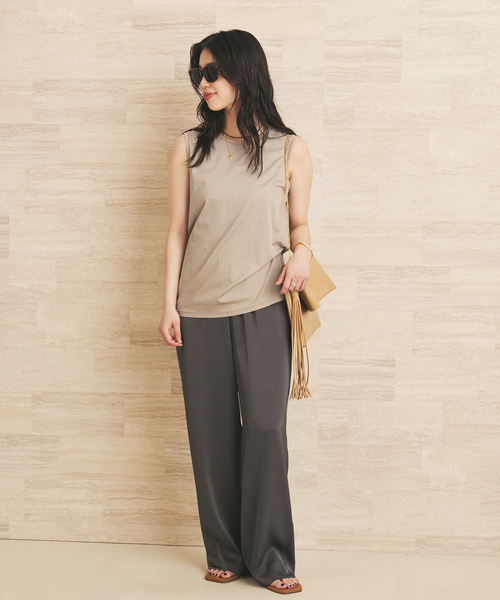 plage(プラージュ)の「Basic sleeveless T(Tシャツ/カットソー・レディース・ホワイト/ブラウン/ベージュ・FREE)」の20枚目の写真