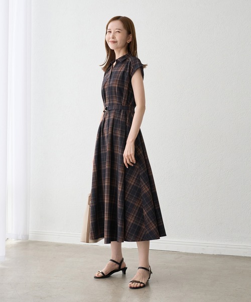 ROPE' PICNIC(ロペピクニック)の「ウエストタックチェックアソートワンピース/接触冷感・防シワ・リンクコーデ(ワンピース・レディース・ネイビー/ブルー系その他/ブルー系その他4・S/M/L)」の11枚目の写真