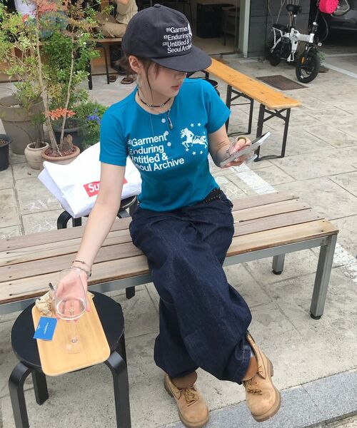UNTITLED SEOUL（アンタイトル ソウル）の「ユニコーン ヘンリーネック クロップ 半袖 フル ブルー（Tシャツ/カットソー・レディース・その他・SMALL/MEDIUM）」の13枚目の写真