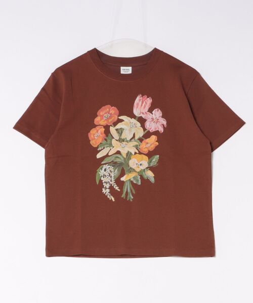 SOMETHING(サムシング)の「SOMETHING×TOLIGHT 半袖プリントTシャツ(Tシャツ/カットソー・レディース・ブラウン/ホワイト/チャコールグレー・FREE)」の3枚目の写真