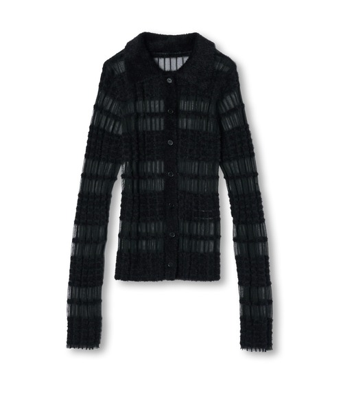 mic by Olu.（ミックバイオルドット）の「＜ ZOZOTOWN限定 ＞シアーフェザーポロニット（ニット/セーター・レディース・アイボリー/ブラック・FREE）」の11枚目の写真