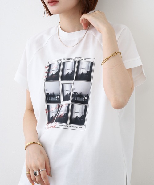 FUNALIVE(ファンアライブ)の「vingtrois プリントTシャツ 半袖(Tシャツ/カットソー・レディース・ホワイト・M)」の15枚目の写真