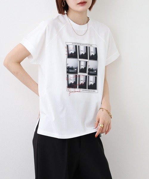 FUNALIVE(ファンアライブ)の「vingtrois プリントTシャツ 半袖(Tシャツ/カットソー・レディース・ホワイト・M)」の2枚目の写真