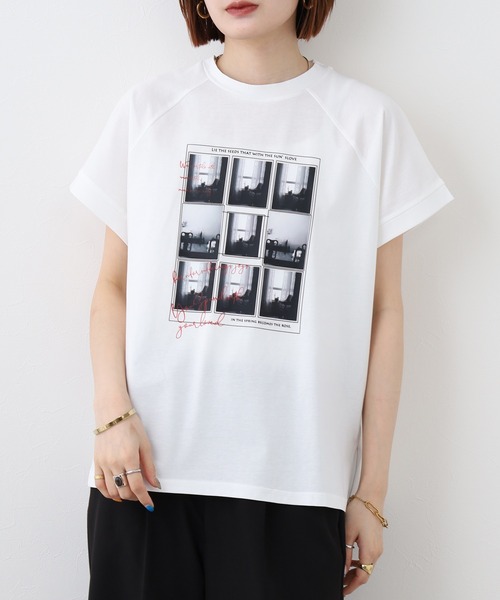 FUNALIVE(ファンアライブ)の「vingtrois プリントTシャツ 半袖(Tシャツ/カットソー・レディース・ホワイト・M)」の6枚目の写真