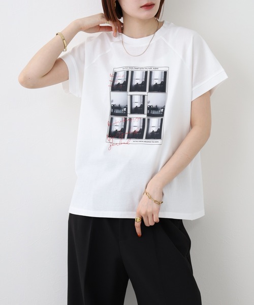 FUNALIVE(ファンアライブ)の「vingtrois プリントTシャツ 半袖(Tシャツ/カットソー・レディース・ホワイト・M)」の3枚目の写真