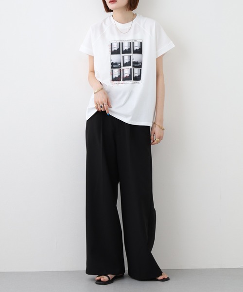 FUNALIVE(ファンアライブ)の「vingtrois プリントTシャツ 半袖(Tシャツ/カットソー・レディース・ホワイト・M)」の4枚目の写真