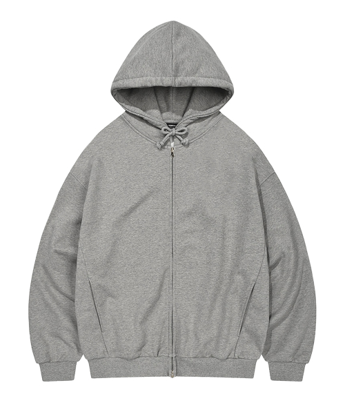 KANEITEI(カネイテイ)の「MINIMAL OVER FIT HOODIE ZIP-UP (MELANGE GRAY)(パーカー・レディース・ライトグレー・MEDIUM/LARGE/X-LARGE)」の1枚目の写真