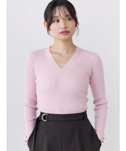 TONAL(トーナル)の「ウォッシャブルウールVネックニット(ニット/セーター・レディース・ライトブルー/オフホワイト/ブラック/ピンク/グレー・MEDIUM)」の20枚目の写真