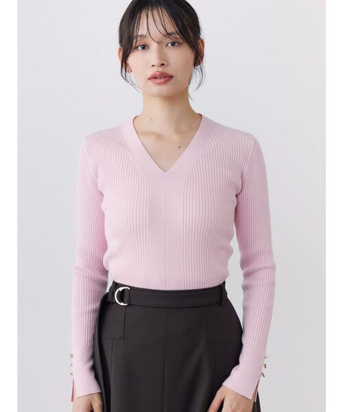 TONAL(トーナル)の「ウォッシャブルウールVネックニット(ニット/セーター・レディース・ライトブルー/オフホワイト/ブラック/ピンク/グレー・MEDIUM)」の21枚目の写真