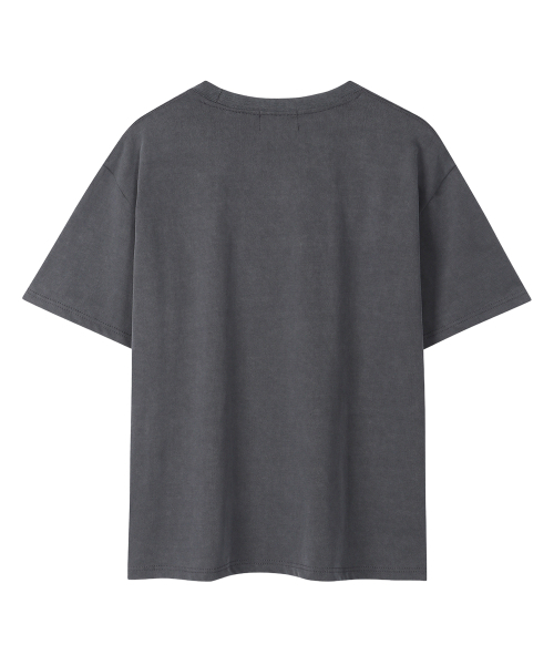 ULKIN(ウルキン)の「ムグン刺繍ピグメント半袖Tシャツ_ヴィンテージチャコール(Tシャツ/カットソー・レディース・チャコール・ONE SIZE)」の2枚目の写真