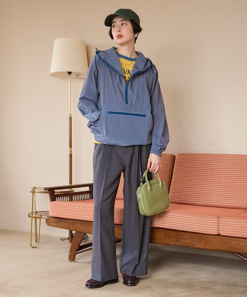 FREAK'S STORE(フリークスストア)の「FRUIT OF THE LOOM×FREAK'S STORE/フルーツオブザルーム 別注 チェック柄 タックワイドパンツ(スラックス・レディース・チャコール/ブラウン/ベージュ・SMALL/MEDIUM)」の19枚目の写真