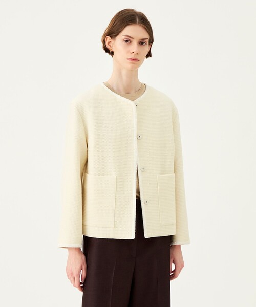 BALLSEY(ボールジィ)の「ドビーワッフルコンビ ジャケット&ベストコンビ(その他アウター・レディース・ホワイト/スミクロ・36)」の9枚目の写真