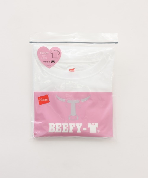 HANES（ヘインズ）の「【Hanes/ヘインズ】レディース BEEFY-T for HER クルーネックTシャツ（Tシャツ/カットソー・レディース・ピンク/ホワイト/グレー系・LARGE/MEDIUM）」の5枚目の写真