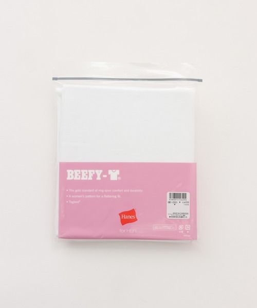 HANES（ヘインズ）の「【Hanes/ヘインズ】レディース BEEFY-T for HER クルーネックTシャツ（Tシャツ/カットソー・レディース・ピンク/ホワイト/グレー系・LARGE/MEDIUM）」の6枚目の写真