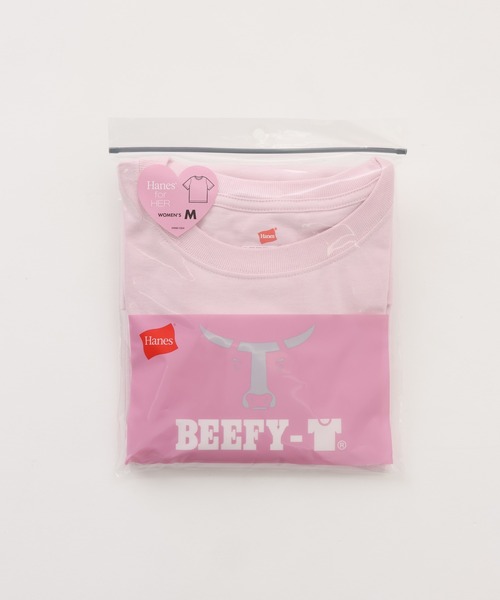 HANES（ヘインズ）の「【Hanes/ヘインズ】レディース BEEFY-T for HER クルーネックTシャツ（Tシャツ/カットソー・レディース・ピンク/ホワイト/グレー系・LARGE/MEDIUM）」の10枚目の写真