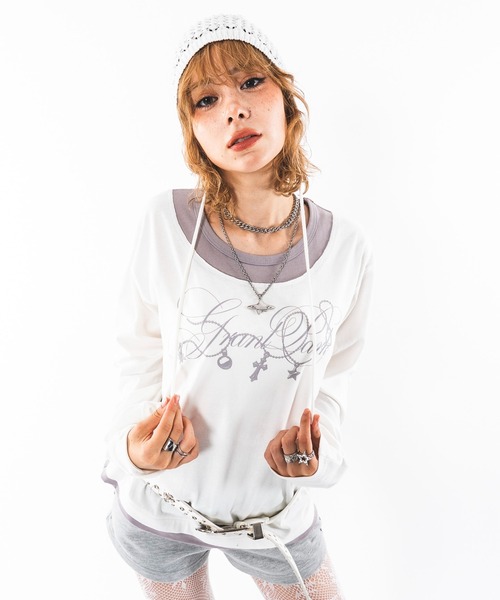 SHORT ROUND(ショートラウンド)の「SHORT ROUND/【26年秋冬新作】UネックレイヤードグラフィックT(LS)(Tシャツ/カットソー・メンズ・ホワイト系その他/ブラック系その他・LARGE/MEDIUM)」の13枚目の写真