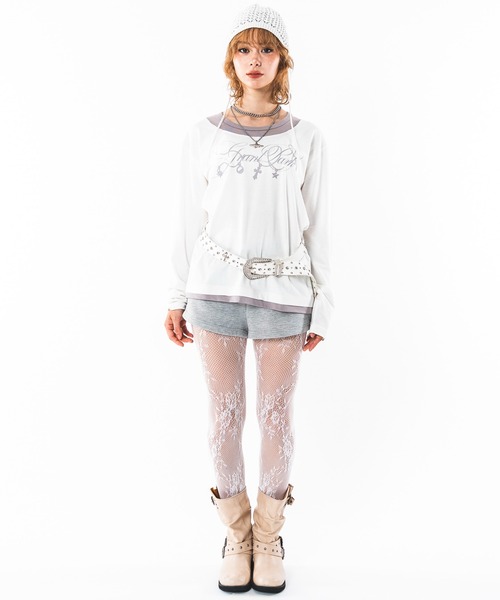 SHORT ROUND(ショートラウンド)の「SHORT ROUND/【26年秋冬新作】UネックレイヤードグラフィックT(LS)(Tシャツ/カットソー・メンズ・ホワイト系その他/ブラック系その他・LARGE/MEDIUM)」の14枚目の写真
