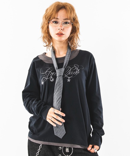 SHORT ROUND(ショートラウンド)の「SHORT ROUND/【26年秋冬新作】UネックレイヤードグラフィックT(LS)(Tシャツ/カットソー・メンズ・ホワイト系その他/ブラック系その他・LARGE/MEDIUM)」の22枚目の写真