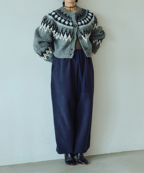 IENA LA BOUCLE（イエナラブークル）の「IENA LA BOUCLE ノルディックハンドニットカーディガン（カーディガン/ボレロ・レディース・ライトグレー/ホワイト×ホワイト・FREE）」の9枚目の写真