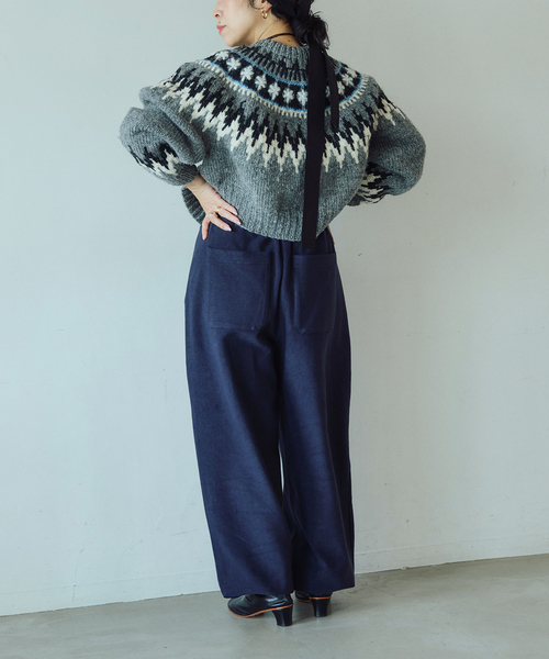 IENA LA BOUCLE（イエナラブークル）の「IENA LA BOUCLE ノルディックハンドニットカーディガン（カーディガン/ボレロ・レディース・ライトグレー/ホワイト×ホワイト・FREE）」の11枚目の写真