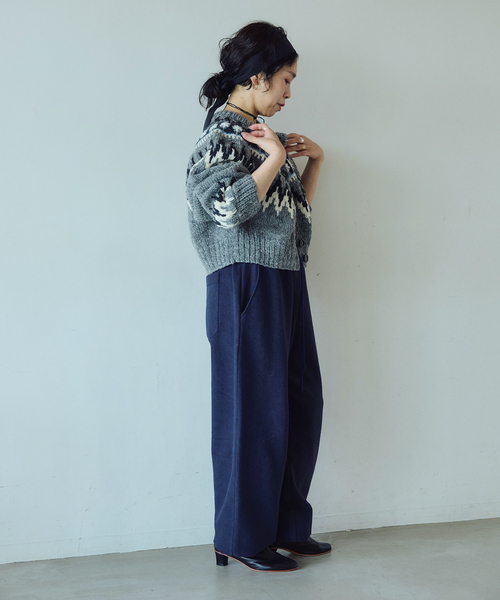 IENA LA BOUCLE（イエナラブークル）の「IENA LA BOUCLE ノルディックハンドニットカーディガン（カーディガン/ボレロ・レディース・ライトグレー/ホワイト×ホワイト・FREE）」の12枚目の写真