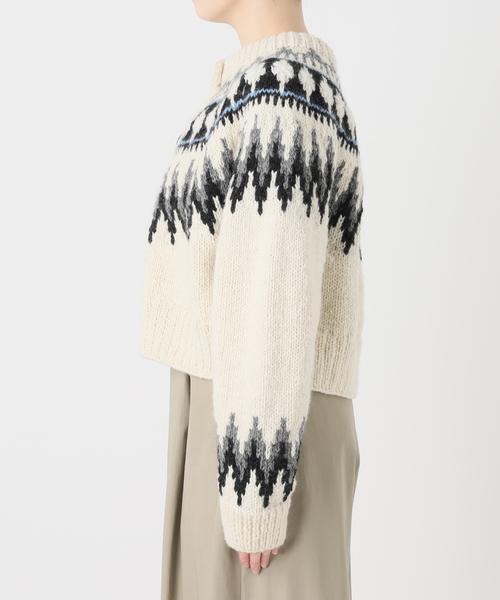 IENA LA BOUCLE（イエナラブークル）の「IENA LA BOUCLE ノルディックハンドニットカーディガン（カーディガン/ボレロ・レディース・ライトグレー/ホワイト×ホワイト・FREE）」の16枚目の写真