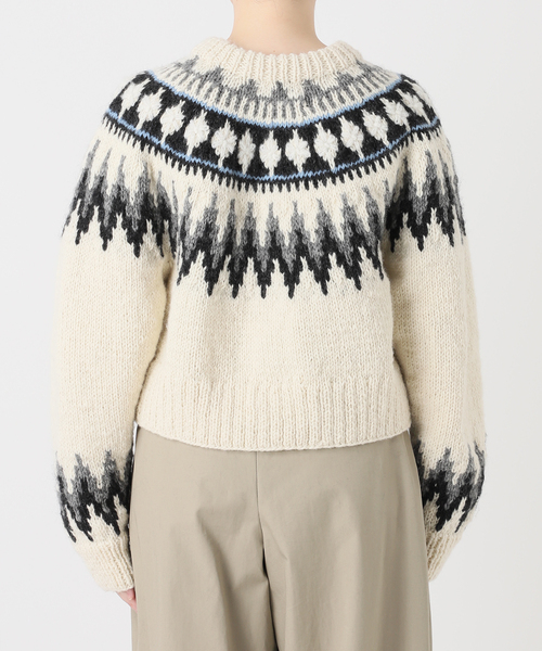 IENA LA BOUCLE（イエナラブークル）の「IENA LA BOUCLE ノルディックハンドニットカーディガン（カーディガン/ボレロ・レディース・ライトグレー/ホワイト×ホワイト・FREE）」の17枚目の写真