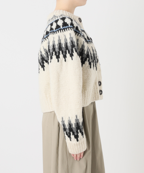 IENA LA BOUCLE（イエナラブークル）の「IENA LA BOUCLE ノルディックハンドニットカーディガン（カーディガン/ボレロ・レディース・ライトグレー/ホワイト×ホワイト・FREE）」の18枚目の写真