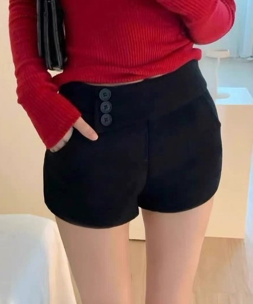 Vipoa(ヴィポア)の「Wool blend short pants(その他パンツ・レディース・グレー/ブラック・LARGE/MEDIUM)」の1枚目の写真