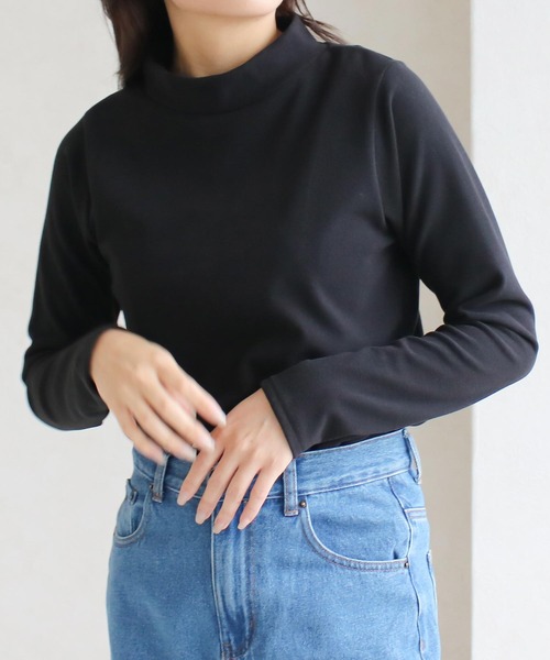 NYLAUS(ナイラス)の「【SG】吸湿発熱 スムース ハイネック トップス インナー(Tシャツ/カットソー・レディース・ブラック・FREE)」の1枚目の写真