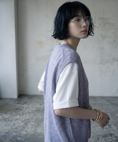 STYLE DELI（スタイルデリ）の「【BLK001】ドライタッチＶネックベスト（ベスト・レディース・ブルー/グレー/ブラック・FREE）」の20枚目の写真