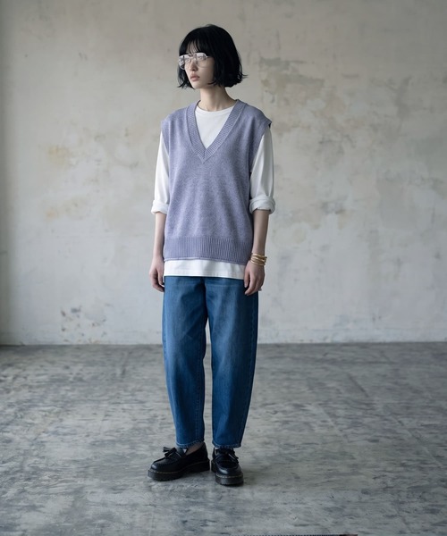 STYLE DELI（スタイルデリ）の「【BLK001】ドライタッチＶネックベスト（ベスト・レディース・ブルー/グレー/ブラック・FREE）」の10枚目の写真