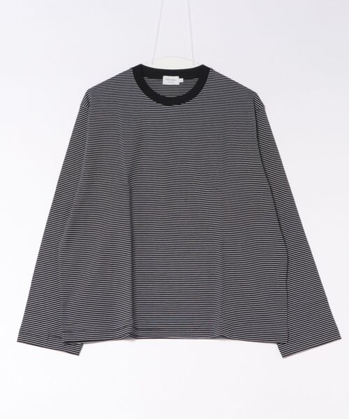 Bshop(ビショップ)の「handvaerk | 60/2 コットン クルーネック長袖Tシャツ STRIPE MEN(Tシャツ/カットソー・メンズ・ブラック系その他/ブルー系その他5・M/L/S)」の1枚目の写真