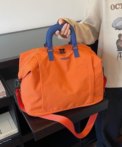 Alum'(アルム)の「【キャリーオン対応】バイカラーハンドル 2way大容量トラベルボストンバッグ(ボストンバッグ・レディース・ブラウン/パープル/ブラック/グレー/オレンジ/グリーン・FREE)」の16枚目の写真