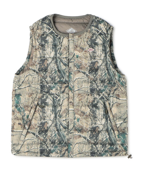 DANTON(ダントン)の「Men's Crewneck Inner Down Vest - Tree Camo Print(ダウンベスト・メンズ・ベージュ系その他・S/M/L/XL/XS/XXL)」の10枚目の写真